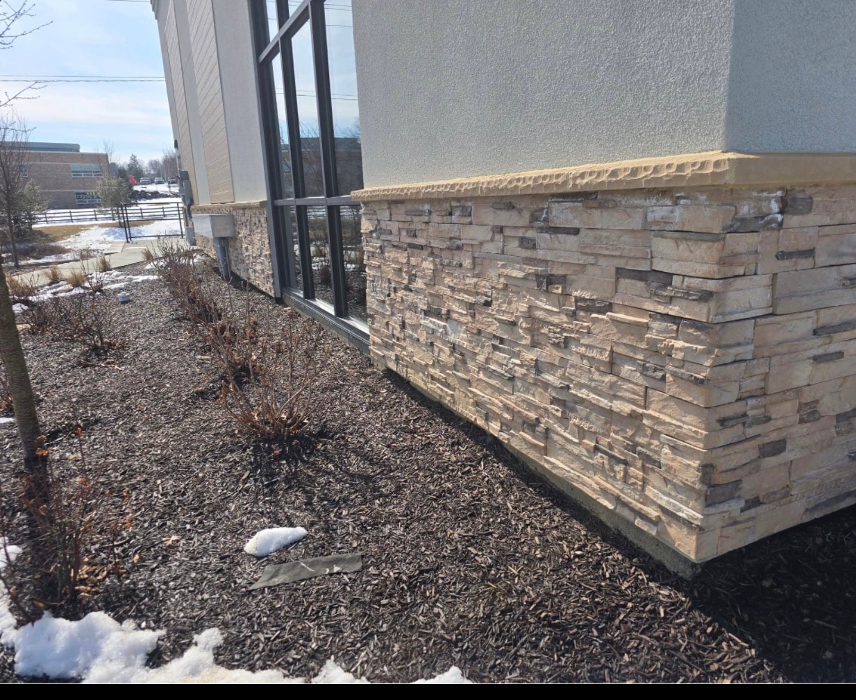 Stone veneer masonry facade — South Jersey