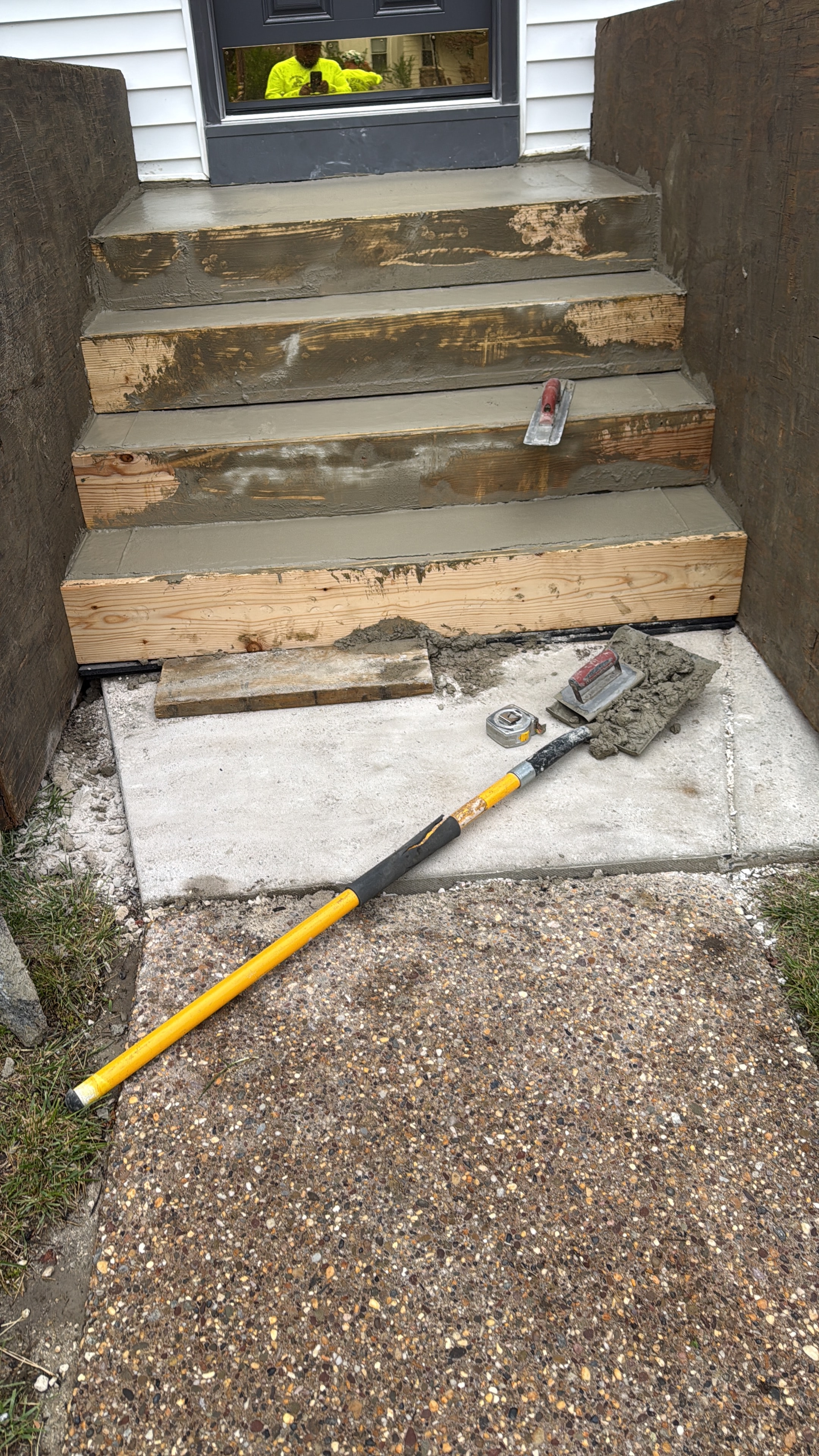 Concrete steps construction with wood forms — South Jersey